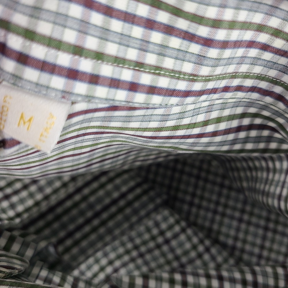 Brioni Dress‎ Shirt Mens Medium Multi Color Plaid Check 100% Cotton Button Up - Picture 7 of 13